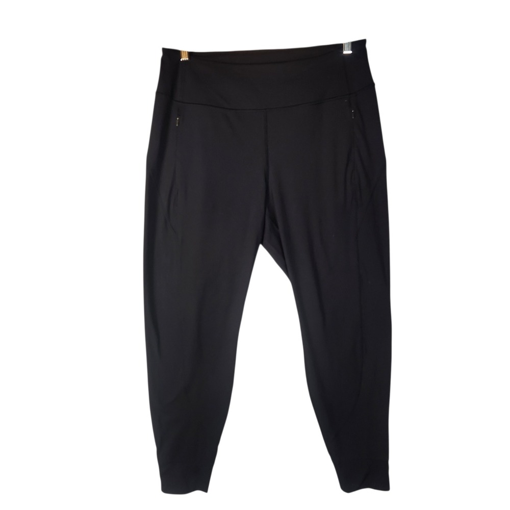Athleta Distance Jogger Size Medium Black High Rise Zipper Pockets